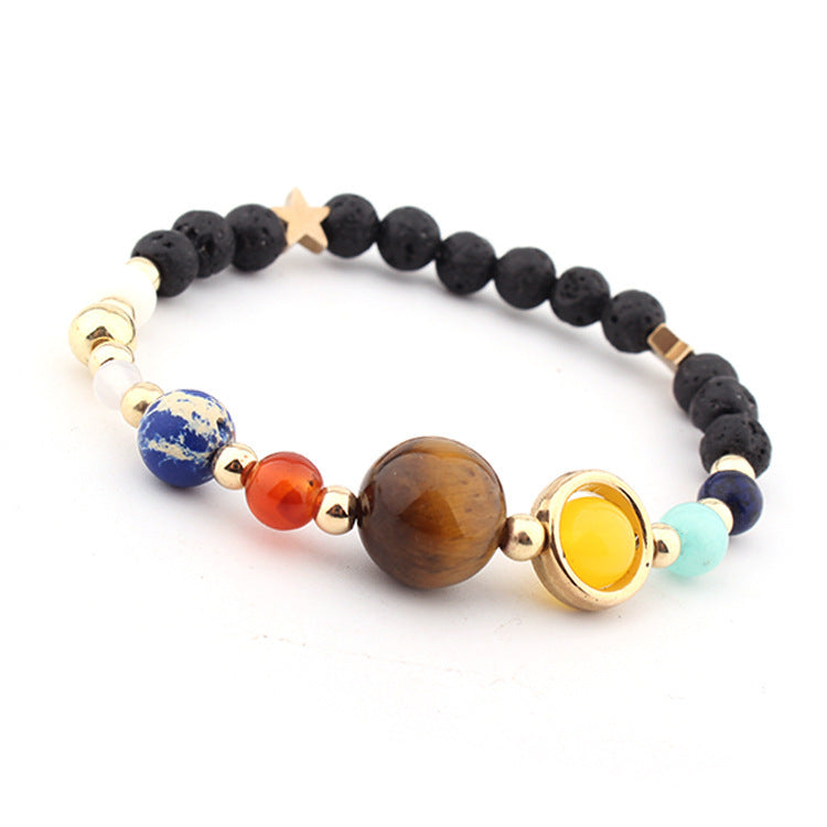 Spacer Blue Sand Black Frosted Beaded Bracelet