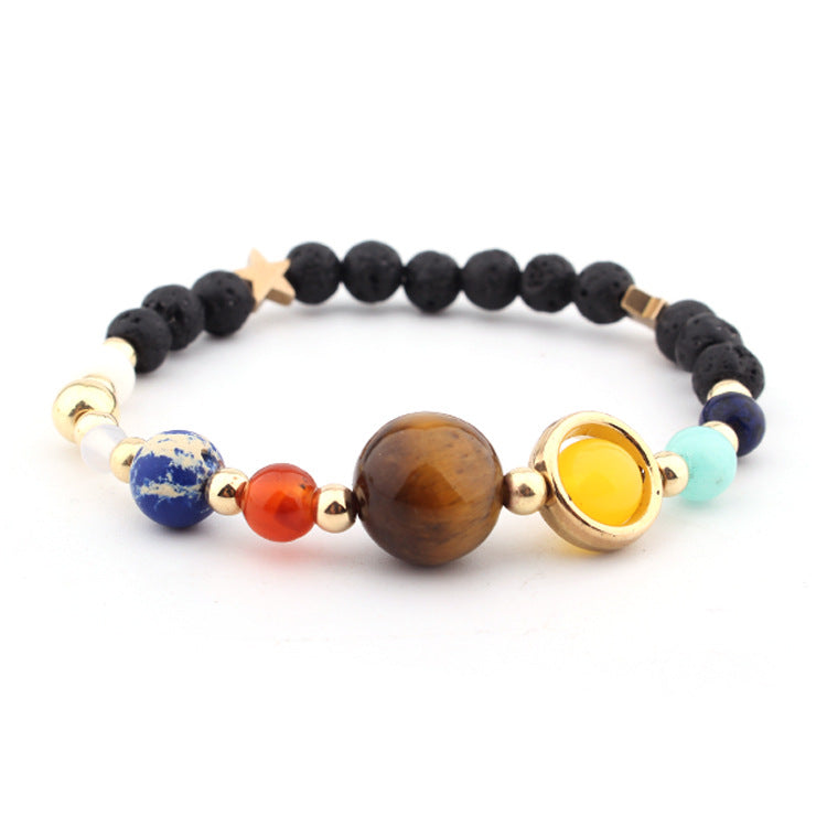 Women's Universe Galaxy Solar System Eight Planets Guard Natural Bracelet