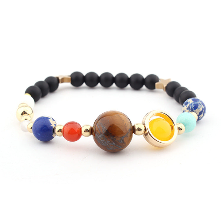 Women's Universe Galaxy Solar System Eight Planets Guard Natural Bracelet