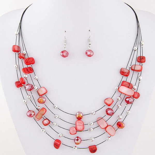 Women's Ornament Bohemian National Style Crystal Turquoise Necklaces