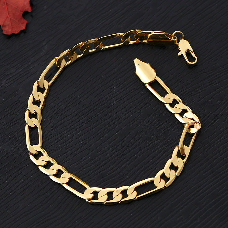 Ornament Side Flat Chain Body Three Bracelets