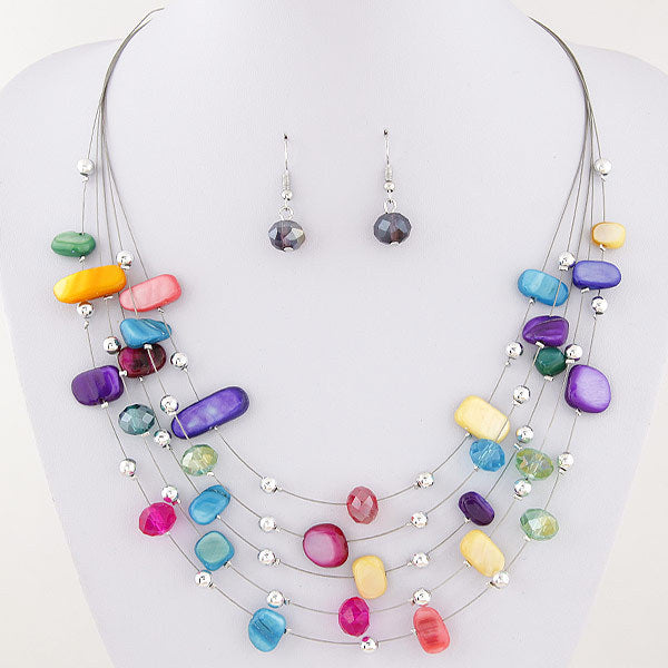 Women's Ornament Bohemian National Style Crystal Turquoise Necklaces