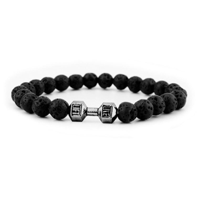 Rock Beaded Metal Dumbbell Beads Jewelry Bracelets