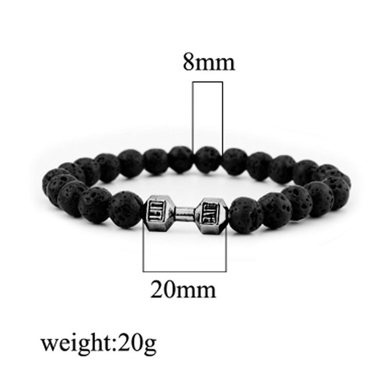 Rock Beaded Metal Dumbbell Beads Jewelry Bracelets