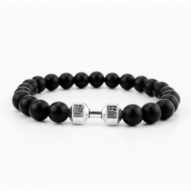 Rock Beaded Metal Dumbbell Beads Jewelry Bracelets