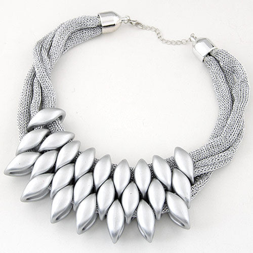 Women's Bohemian Acrylic Water Drop Tassel Cotton Necklace