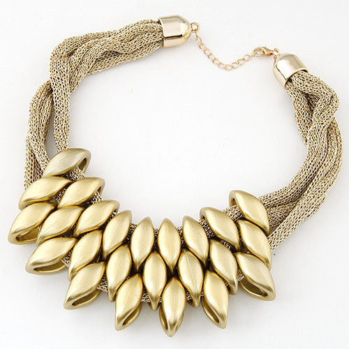 Women's Bohemian Acrylic Water Drop Tassel Cotton Necklace