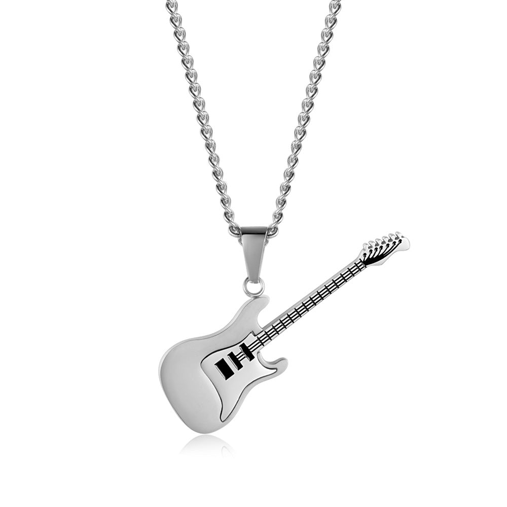 Men's Steel Guitar Music Trendy Metal Musical Pendants