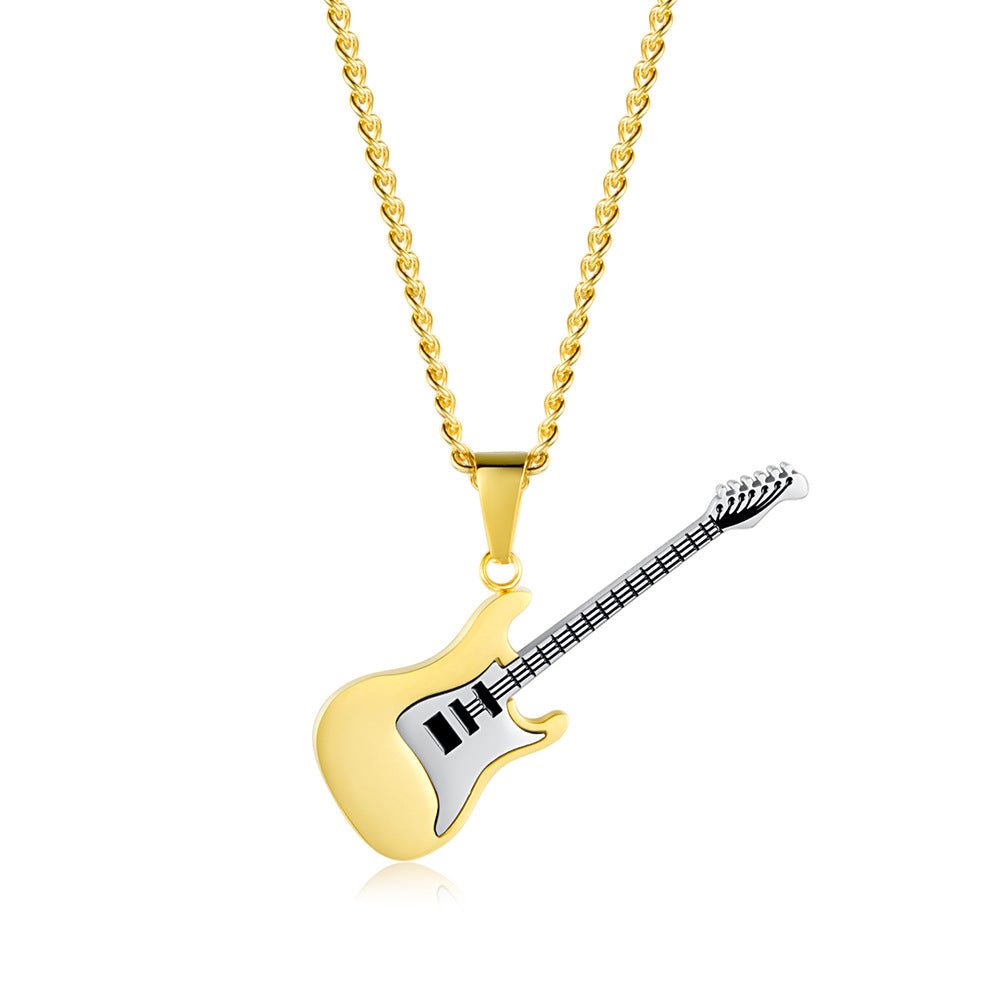 Men's Steel Guitar Music Trendy Metal Musical Pendants