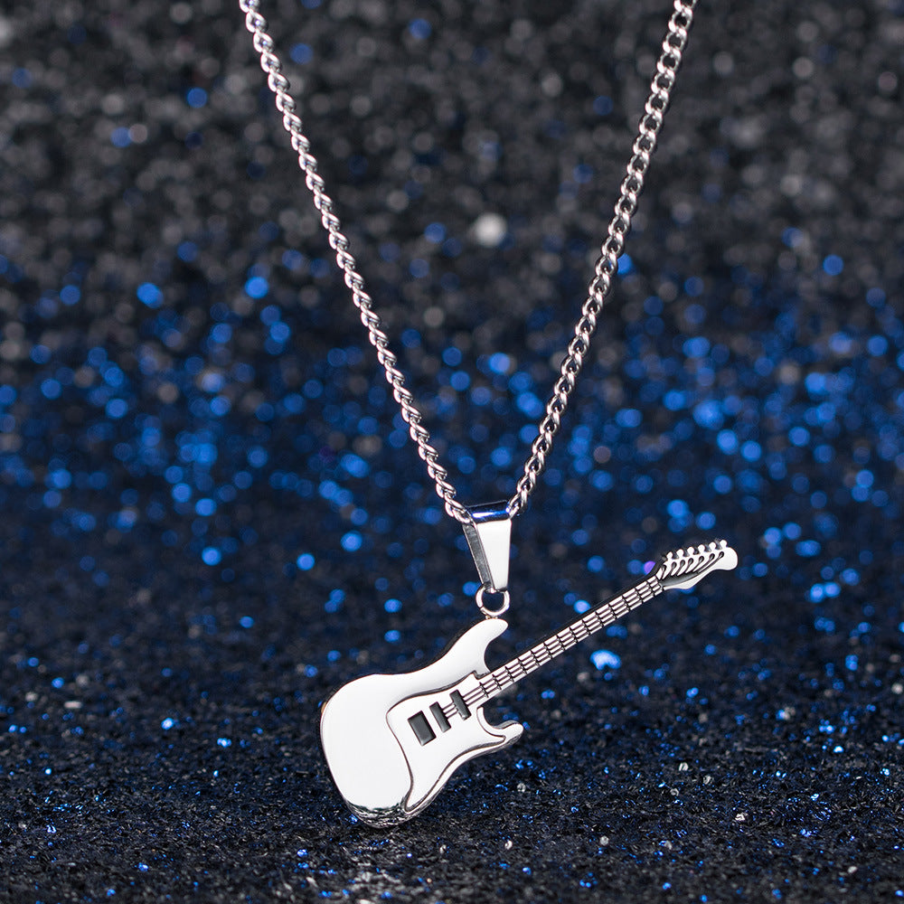 Men's Steel Guitar Music Trendy Metal Musical Pendants