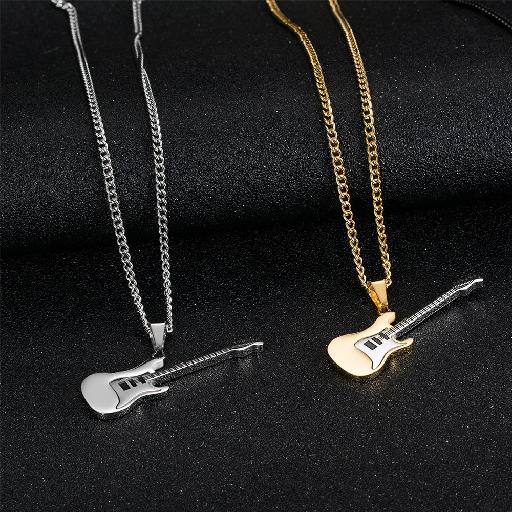 Men's Steel Guitar Music Trendy Metal Musical Pendants