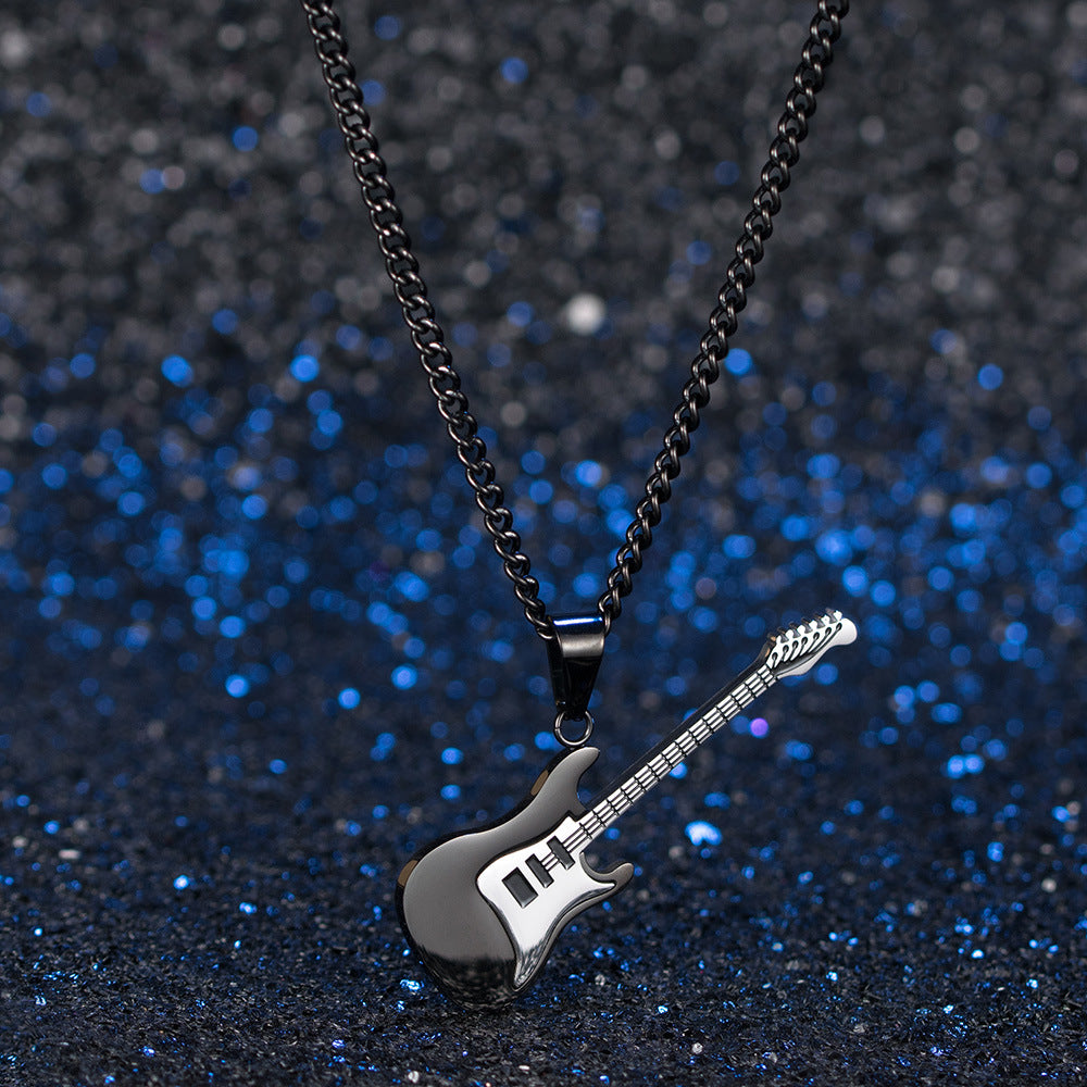 Men's Steel Guitar Music Trendy Metal Musical Pendants