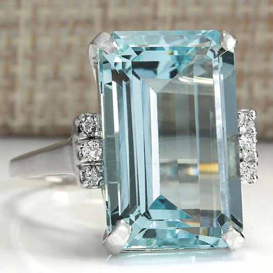 Fashion Luxury Topaz Engagement Sapphire Hand Rings