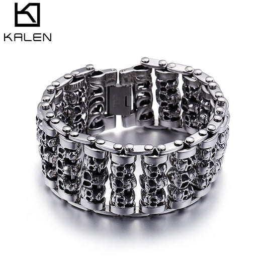 Men's Titanium Steel Skull Personalized Punk Jewellery Trendy Bracelet