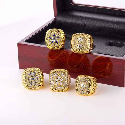 Men's Bowl Rugby Dallas Cowboys Alloy Diamond Rings