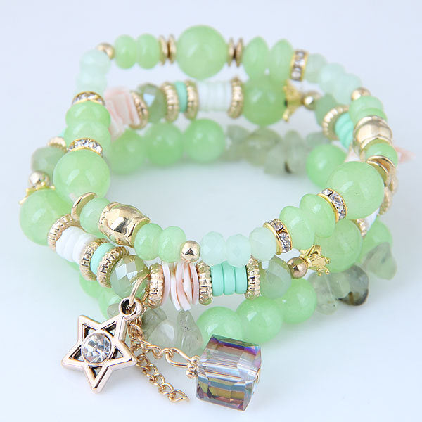 Classic Fashion Crystal Candy Beads Lady Bracelet