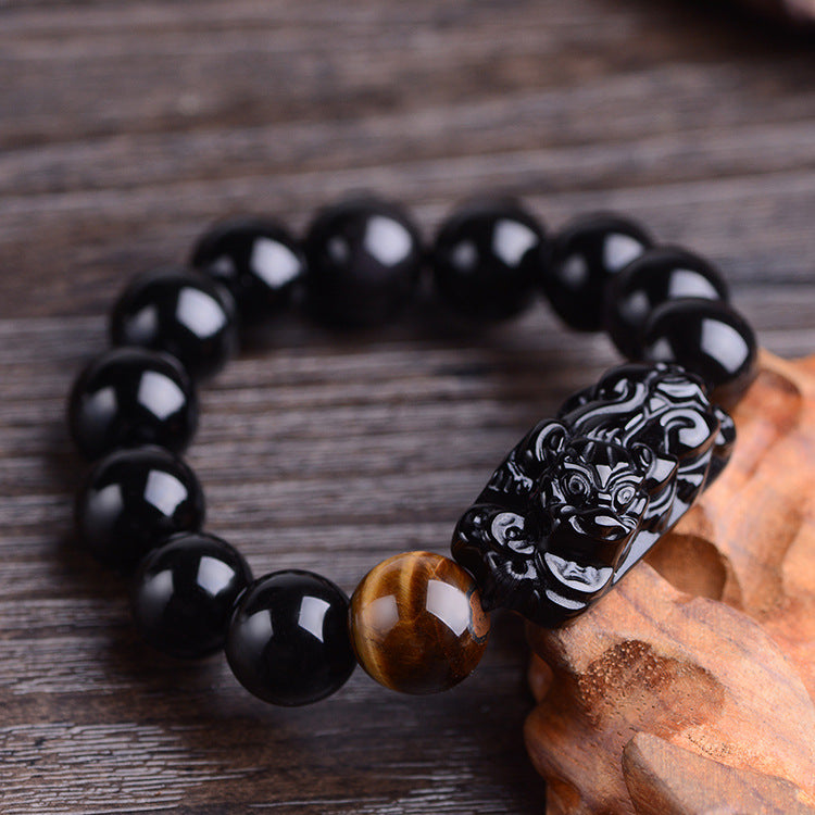 Natural Obsidian Pi Tiger's Eye Tiger Stone Cat Bracelets