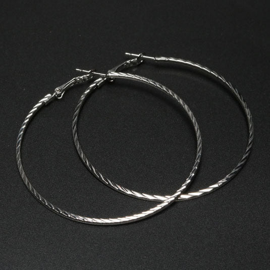 Exaggerated Big Circle Female Gold Sier Earrings