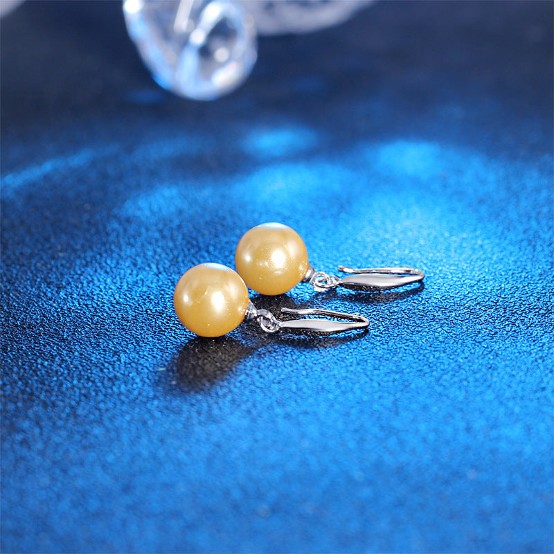 Sterling Sier Natural Shell Pearl Korean Stud Earrings