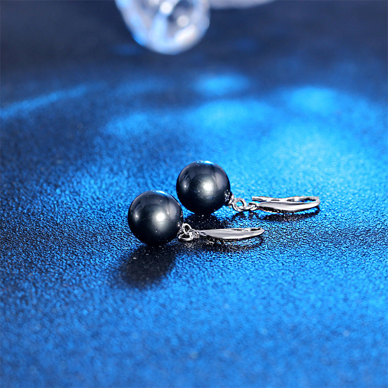 Sterling Sier Natural Shell Pearl Korean Stud Earrings