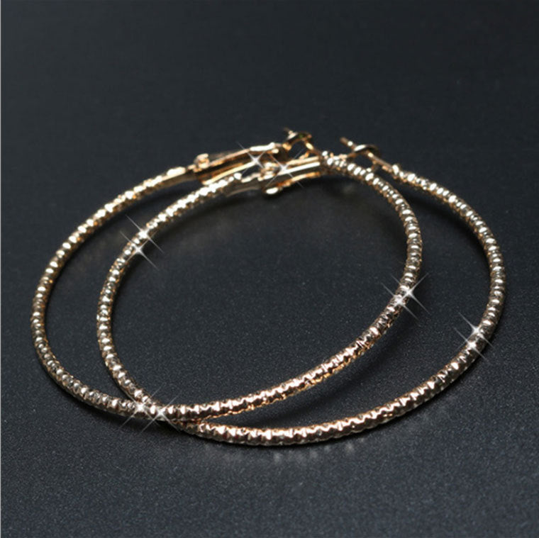 Exaggerated Big Circle Female Gold Sier Earrings