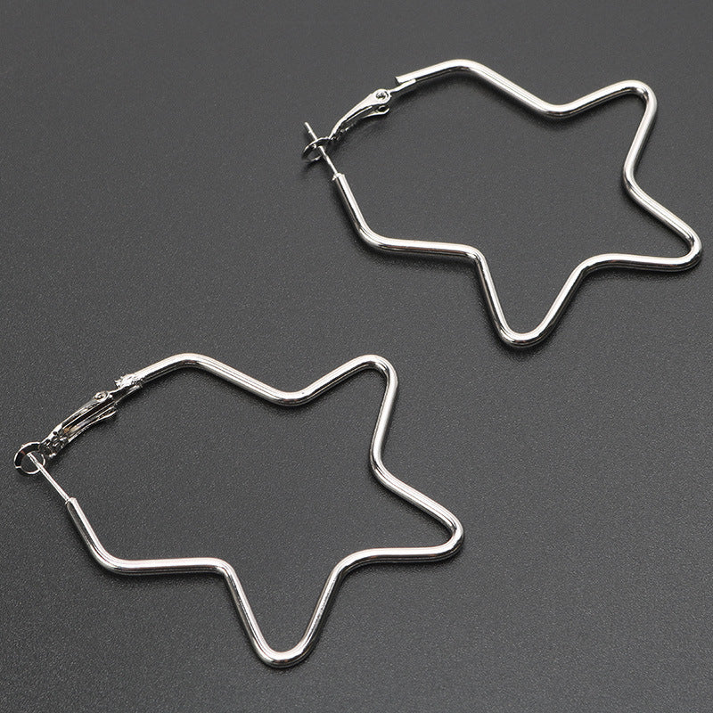 Exaggerated Big Circle Female Gold Sier Earrings