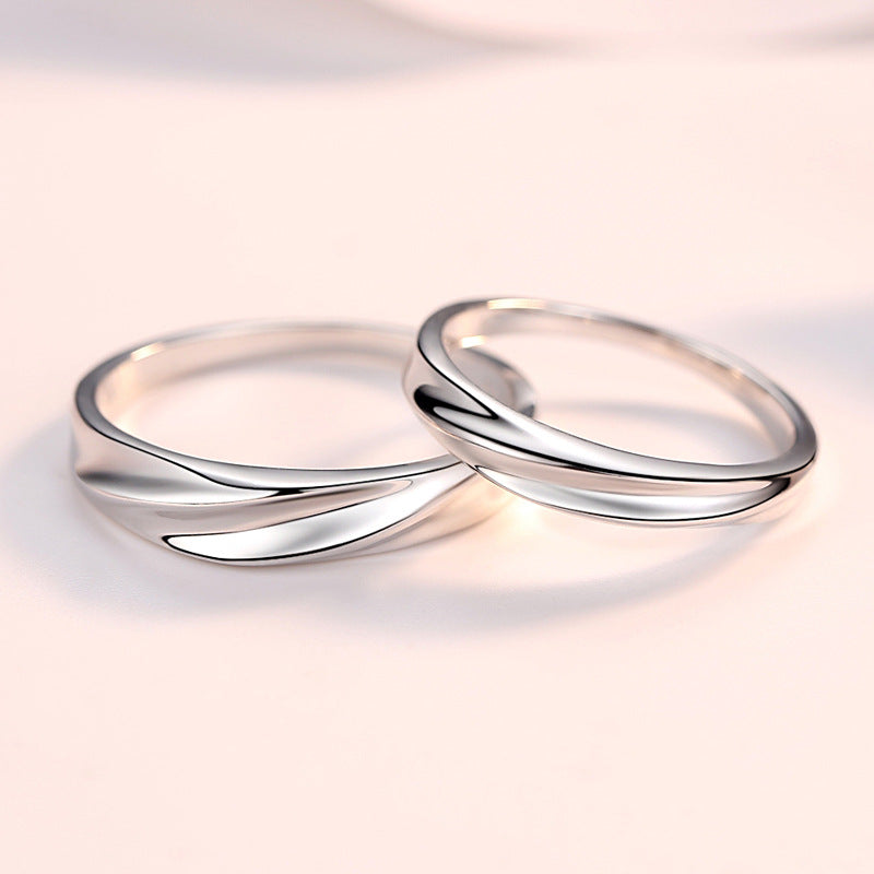 Sterling Sier Korean Fashion Interwoven Love Rings