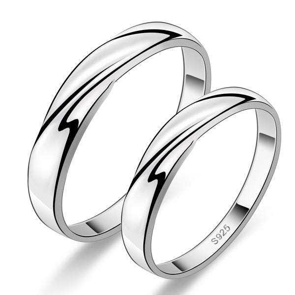 Sterling Sier Korean Fashion Interwoven Love Rings