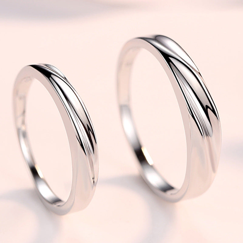 Sterling Sier Korean Fashion Interwoven Love Rings