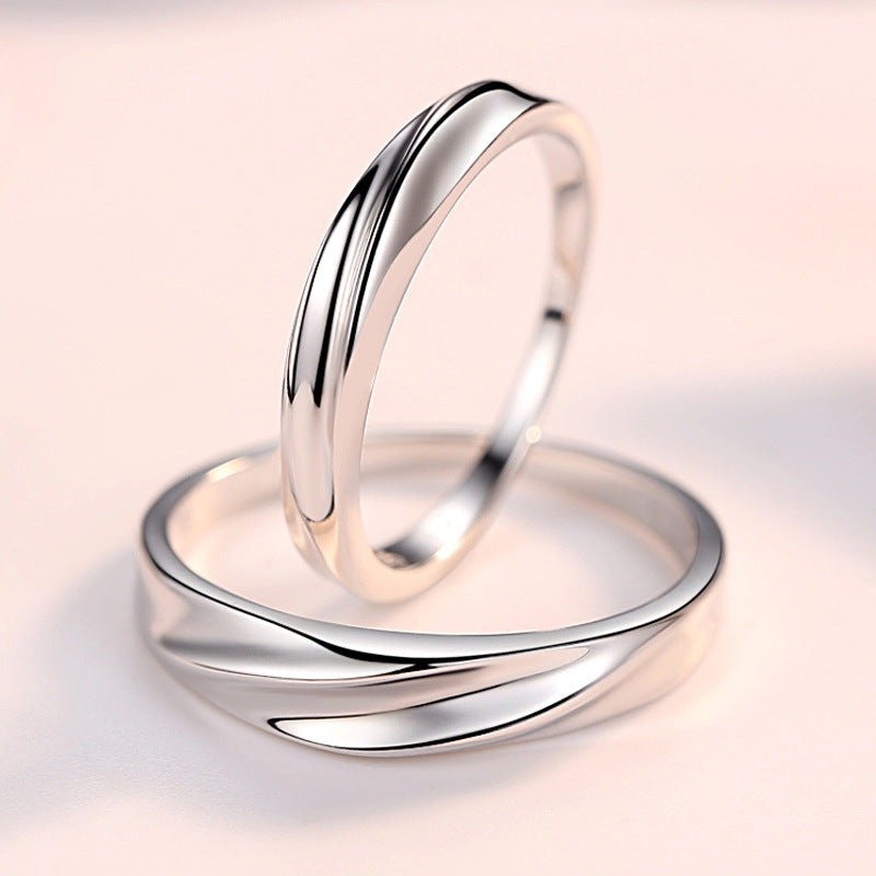 Sterling Sier Korean Fashion Interwoven Love Rings