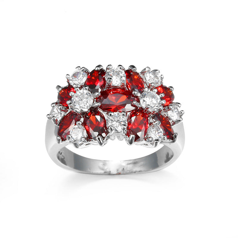 Red Diamond Fashion Ruby Zircon Personality Rings