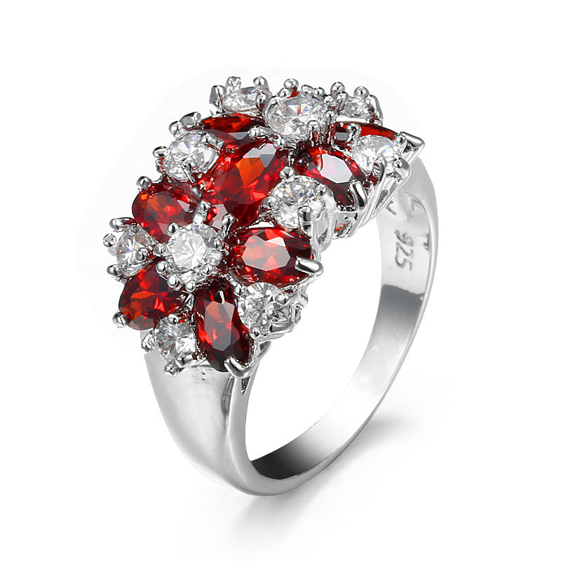 Red Diamond Fashion Ruby Zircon Personality Rings