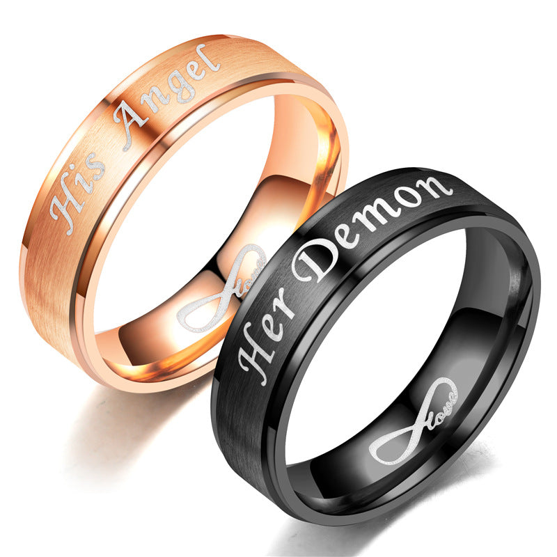Casual Charming Stylish Angels Demons Couple Rings