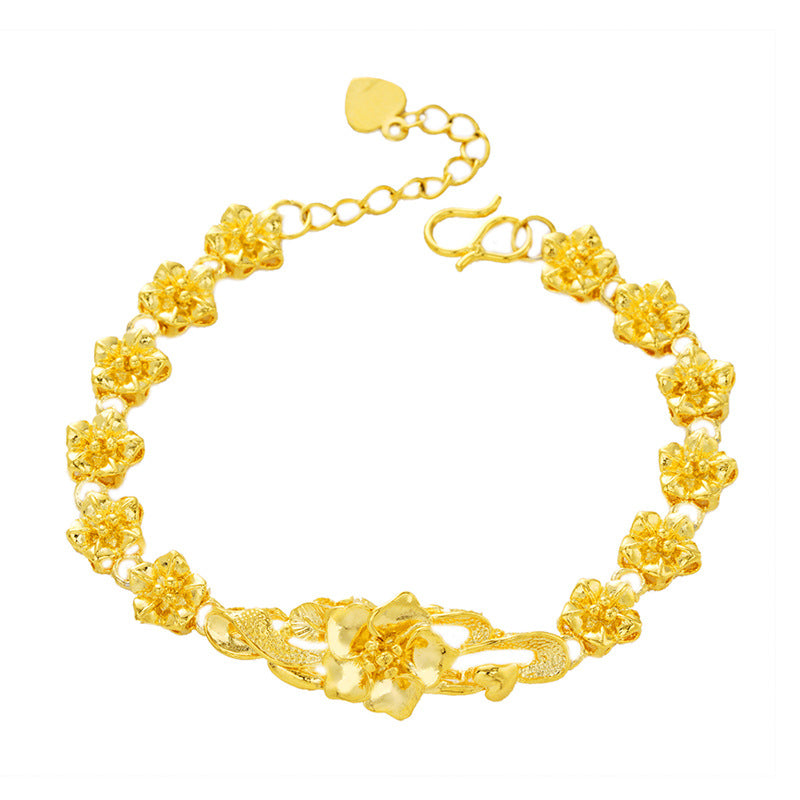 Women's European Gold Flower Ornament Vietnam Placer Bracelets