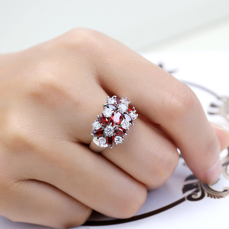 Red Diamond Fashion Ruby Zircon Personality Rings