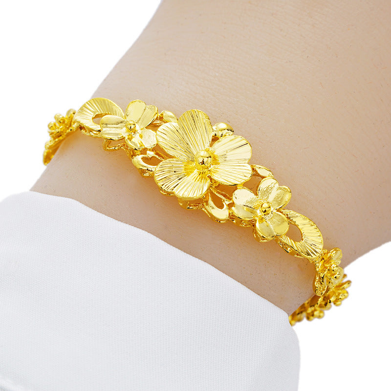 Women's European Gold Flower Ornament Vietnam Placer Bracelets