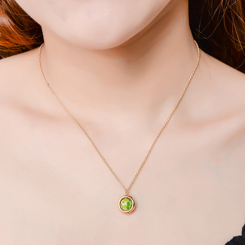 Women's Style Popular Pink Crystal Strawberry Fresh Clavicle Chain Simple Attracting Necklaces