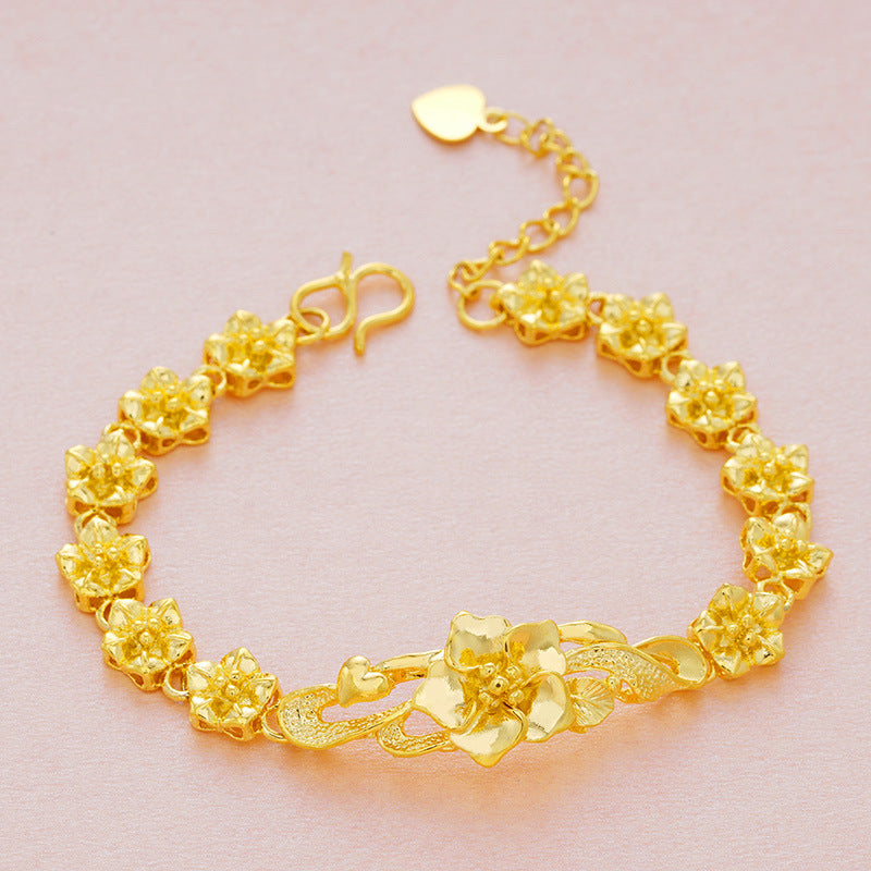 Women's European Gold Flower Ornament Vietnam Placer Bracelets