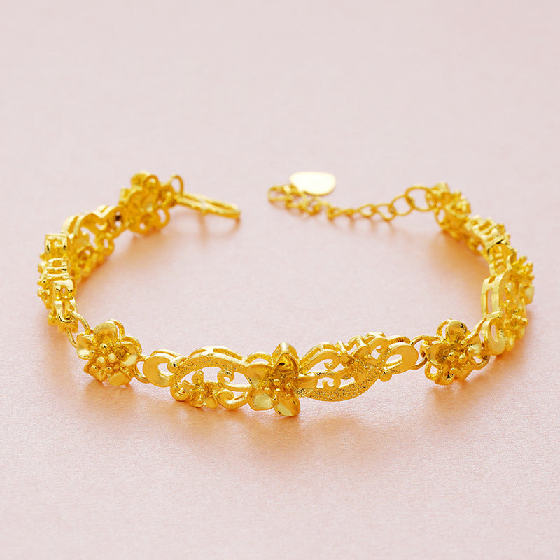 Women's European Gold Flower Ornament Vietnam Placer Bracelets