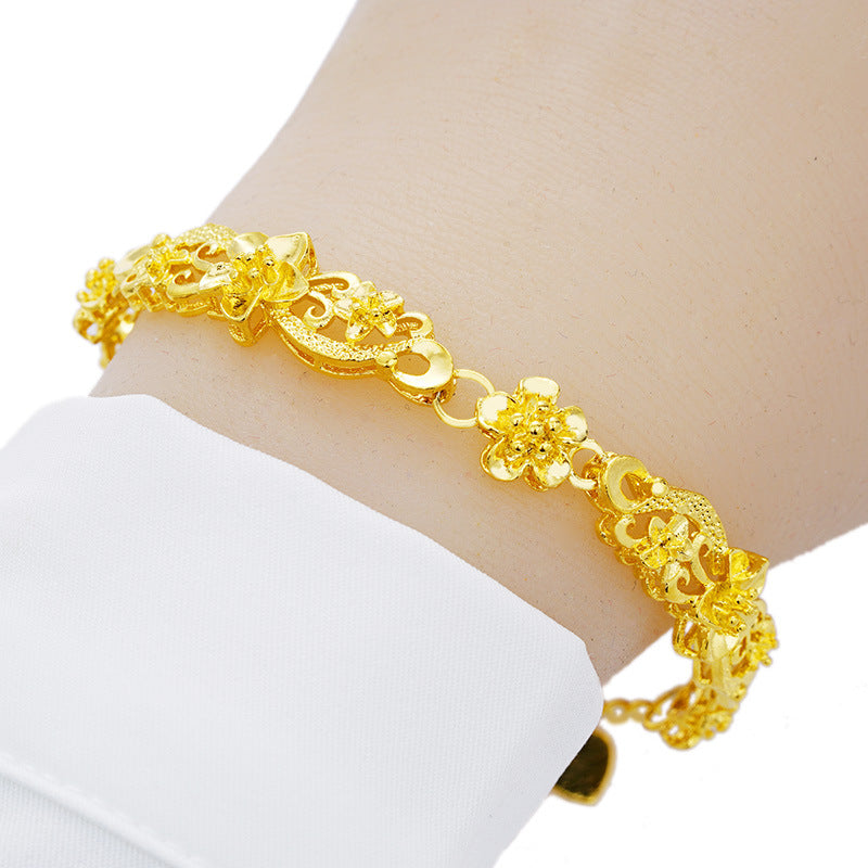 Women's European Gold Flower Ornament Vietnam Placer Bracelets