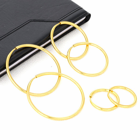 Women's & Men's Gold-plated For Earclip Simulation Gold Glossy Earrings