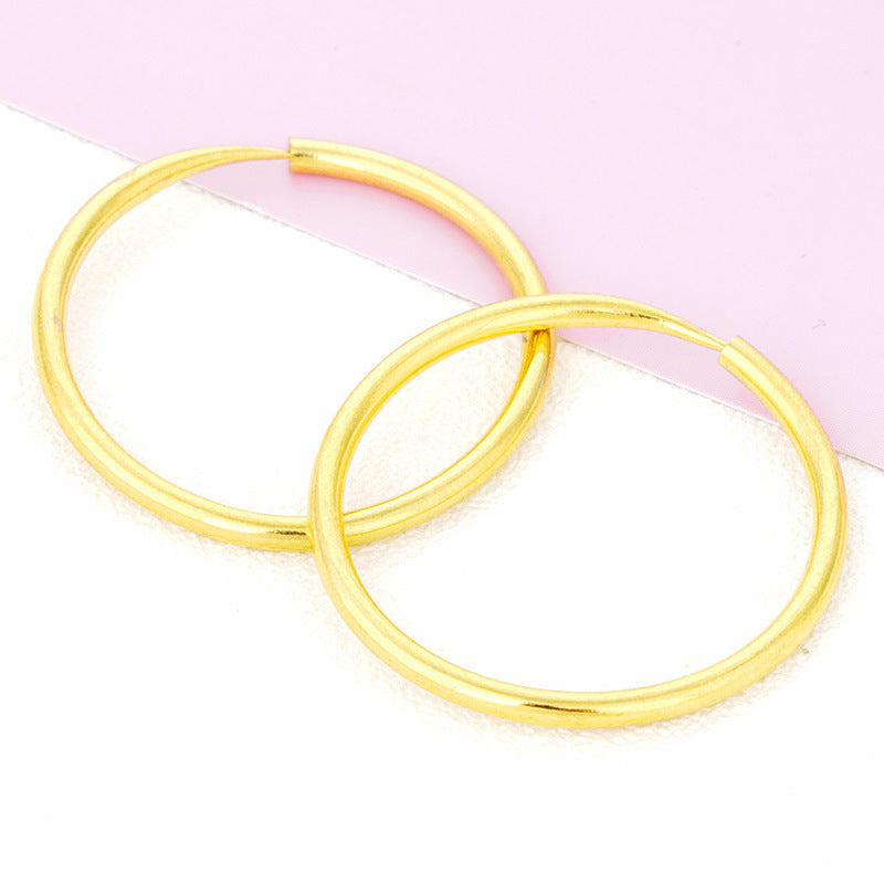 Women's & Men's Gold-plated For Earclip Simulation Gold Glossy Earrings