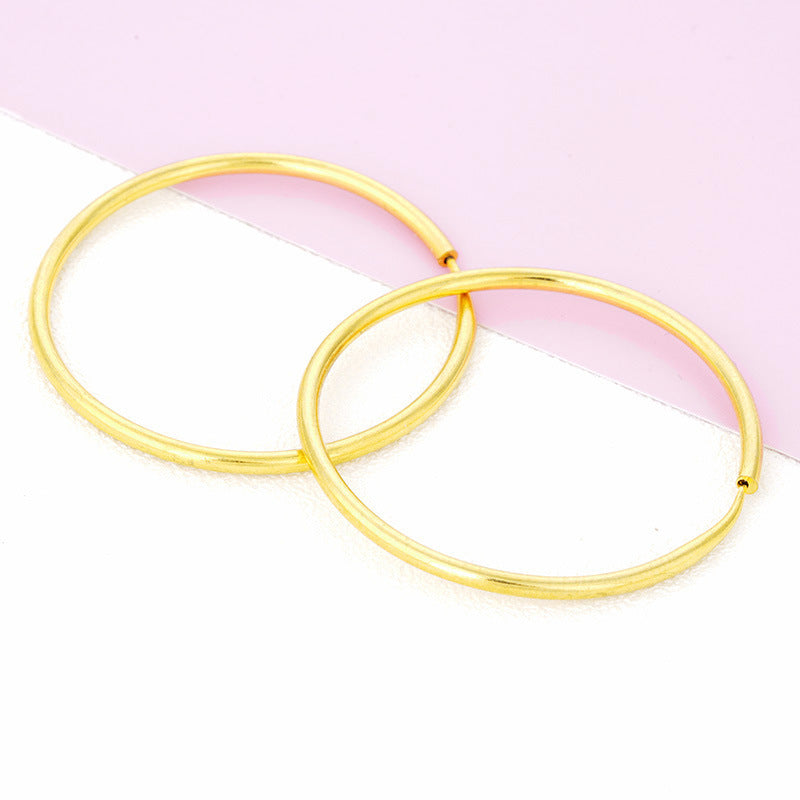 Women's & Men's Gold-plated For Earclip Simulation Gold Glossy Earrings