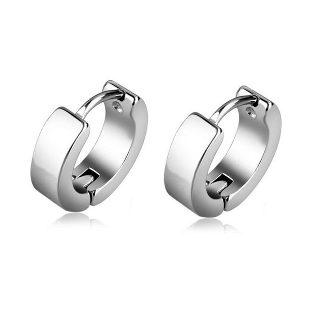 Men's Titanium Steel Korean Classic Simple Ear Clip Rings