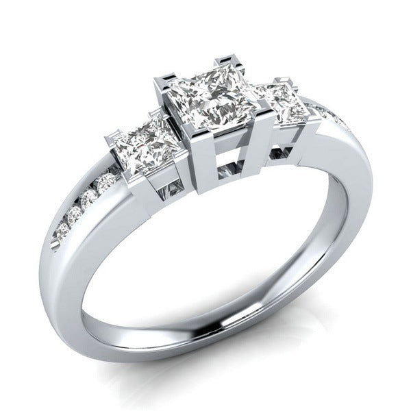 Graceful Blue Topaz Creative Engagement Sier Rings