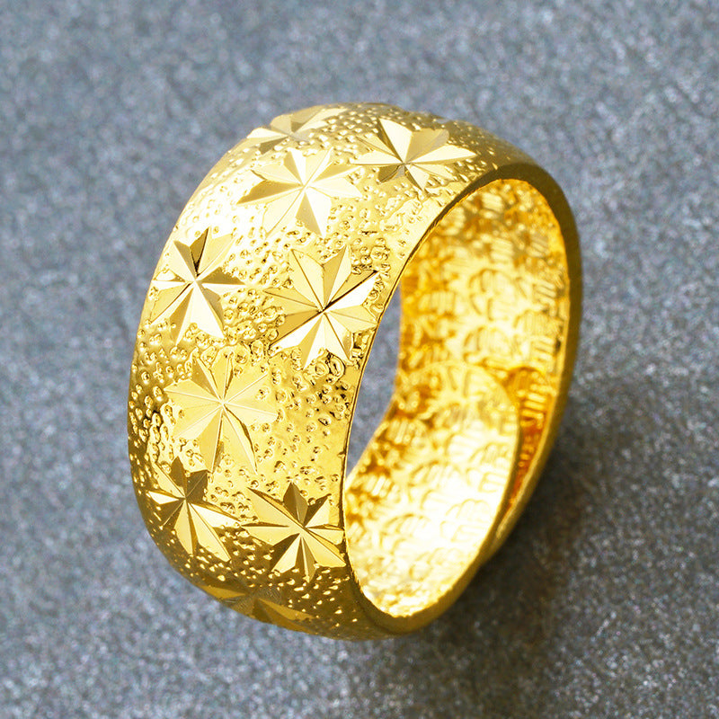 Women's & Men's Gold-plated Open No Color Fading Alluvial Gold Jewelry Rings