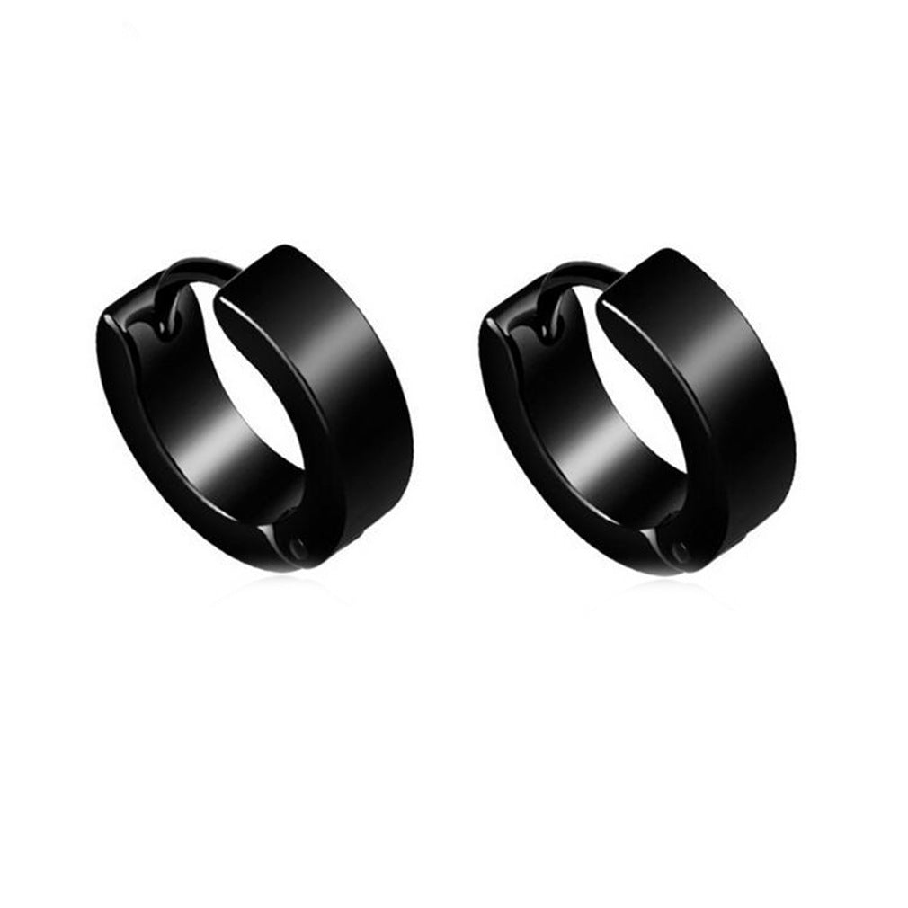 Men's Titanium Steel Korean Classic Simple Ear Clip Rings