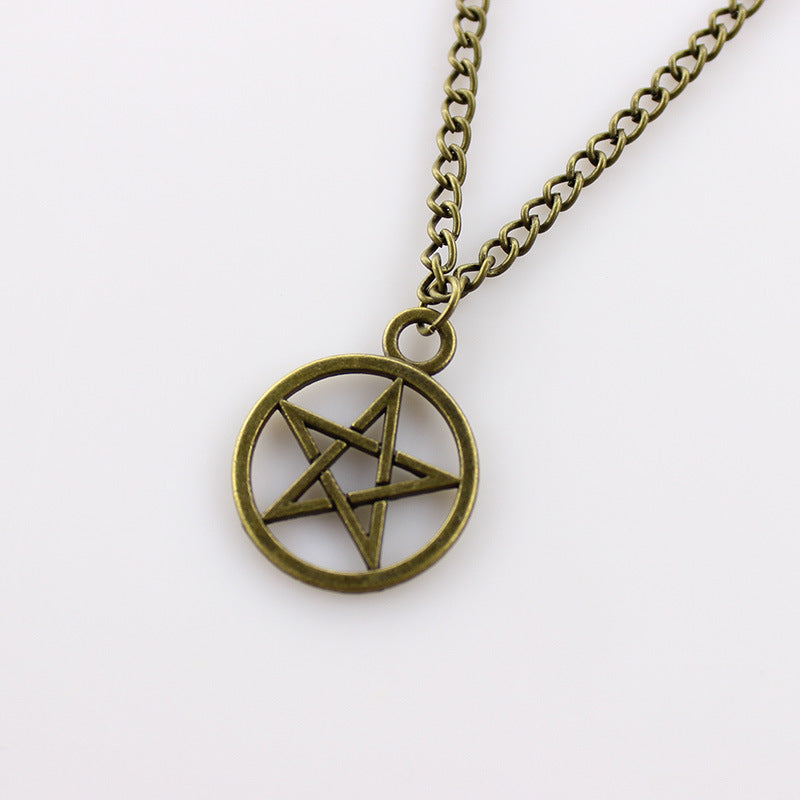 Beautiful Vintage Five-pointed Star Sweater Chain Necklace