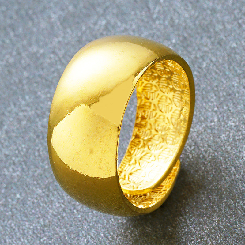 Women's & Men's Gold-plated Open No Color Fading Alluvial Gold Jewelry Rings