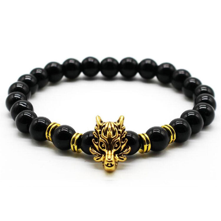 Men's Volcanic Stone Jewelry Elastic Small Bracelets